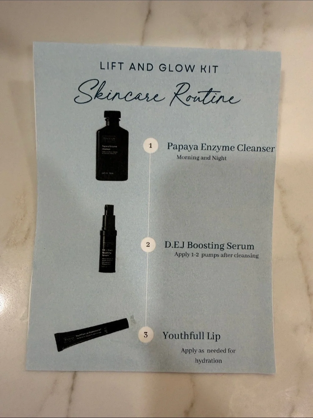 Revision Lift & Glow Edit Papaya Cleanser, DEJ Boosting Serum Youthfull Lip